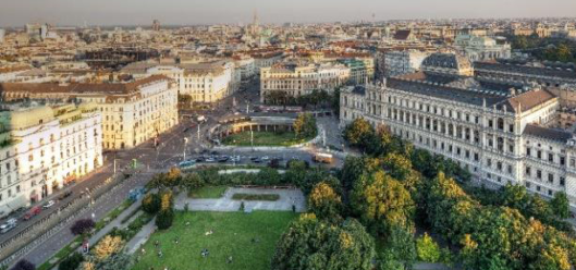 Das Bild zeigt einen Blick über Wien. Photo by Georg Herder