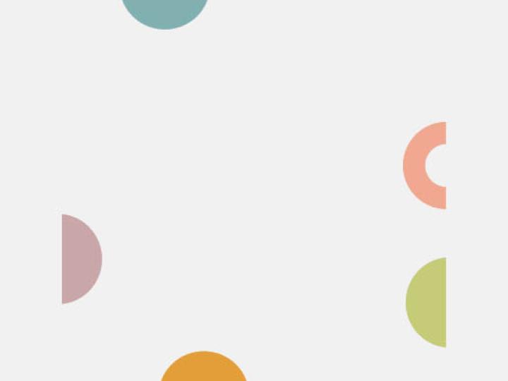 Grafisches Gestaltungselement: Mehrere bunte Halbkreise auf neutralem Hintergrund.